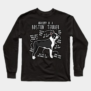 Boston Terrier Dog Anatomy Long Sleeve T-Shirt